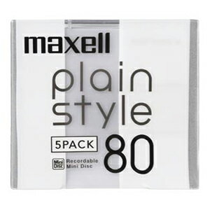 マクセル MD80分　5枚パック　「Plain　Style　MD」 PLMD805P　＜ホワイト＞