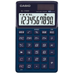 CASIO デザイン電卓（計算機） SL−V1000　BU　＜ブルー＞