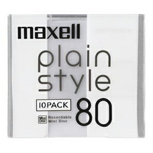 マクセル MD80分　10枚パック　「Plain　Style　MD」 PLMD8010P　＜ホワイト＞