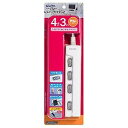 エルパ LEDランプスイッチ付タップ 横差し(2P・4個口・3m) WLSLY4300REB
