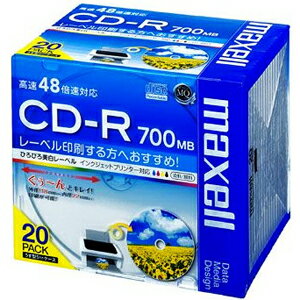 マクセル データ用CD−R　ひろびろシリーズ（48倍速対応）20枚パック CDR700S．WP．S1P20S