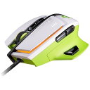 コンピューケース 有線レーザーゲーミングマウス「USB 1.8m・Win」 CGR‐WLMW‐600 (ホワイト&ライムグリーン)