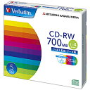 三菱ケミカルメディア データ用CD-RW(1-4倍速対応/700MB)5枚パック SW80QP5V1