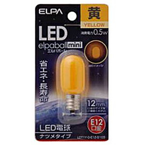 エルパ LED電球　ナツメタイプ（黄） LDT1Y−G−E12−G103