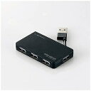 エレコム USB2.0ハブ〔4ポート・バスパワー・Mac/Win〕ブラック U2H‐YKN4BBK