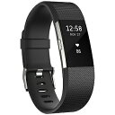 ウェアラブル端末　心拍計＋フィットネスリストバンド「Fitbit　Charge　2」Lサイズ FB407SBKL−JPN　Black（送料無料）