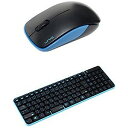 UNIQ ワイヤレスキーボード&マウス(ブラック・スカイブルー) MK48367GBS
