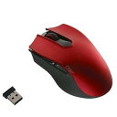ワイヤレスBlueLEDマウス 自動dpi機能付き(5ボタン)レッド MUS−RKF127R