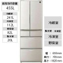 シャープ 6ドア冷蔵庫 (455L) SJ−F462D−S ...