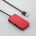 エレコム メモリリーダライタ/USB3.0対応/スリムコネクタ/レッド MR3-A006XRD