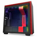 NZXT 高いコストパフォーマンスとスマートな外観のインテリジェントPCケース 「E-ATXATXMicroATXMini-ITX」 CA-H710I-BR ブラック/レッド