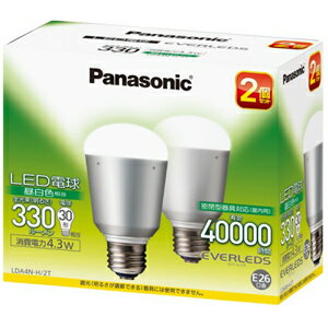 Panasonic LED電球（2個パック　）　4．3W　（昼白色相当） LDA4NH2T