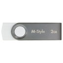 M−style USBフラッシュメモリ　2GB ESMUSB2G02（WH）　＜ホワイト＞