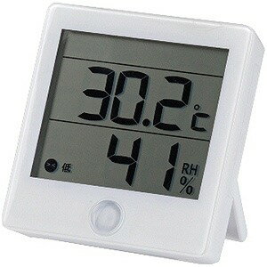 オーム電機 健康サポート機能付きデジタル温湿度計 HB−T01W　＜ホワイト＞