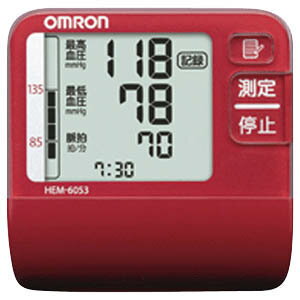 オムロン 血圧計（手首式） HEM−6053−R　レッド【送料無料】