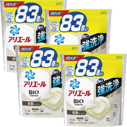 P＆G　(ケース販売)<strong>アリエール</strong><strong>ジェルボール</strong>4D微香 つめかえ用 メガジャンボサイズ 83個×4個