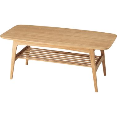 センターテーブル 棚付き ローテーブル ナチュラル 【木製テーブル 木製 リビングテーブル…...:r-oom:10039949