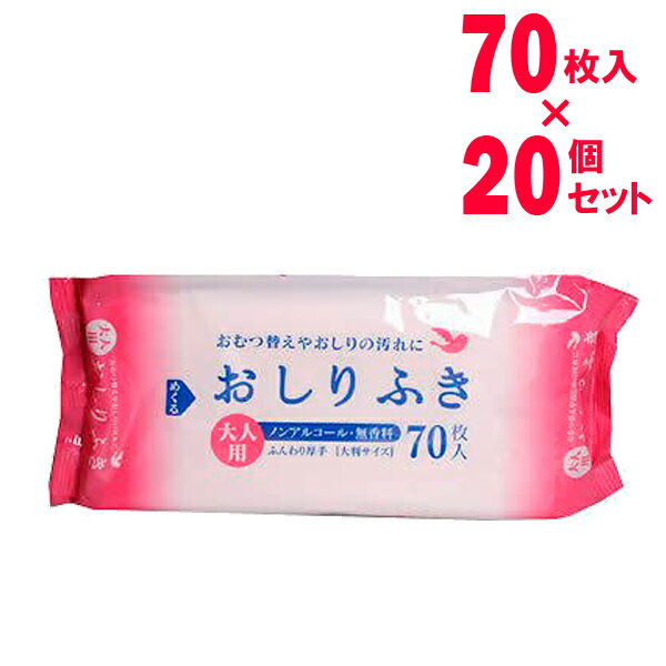 大人用 おしりふき 厚手大判サイズ 70枚入(20個セット)...:ra-beans:10004265