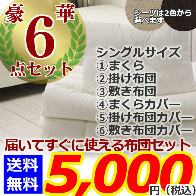 【送料無料】≪とってもおトクな6点布団セット！≫ポリエステル布団【シングル】　FP6-Sダークブラウン【アイリスオーヤマ】【洗える布団】【寝具・新生活 ウォッシャブル 丸洗い】【布団 ふとん フトン 寝具セット】【Aug08P3】送料無料！