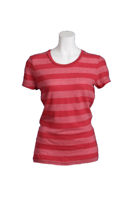 TONAL STRIPE CREW WOMENSトーナルストライプ　クルーネック　半袖Tシャツ　ウィメンズオルタナティブアパレルオルタナティブ　アパレルオルタネイティブアパレルオルタネイティブ　アパレルALTERNATIVE APPAREL