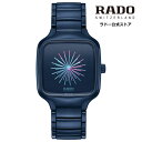 【ラドー 公式】 腕時計 RADO True Square Over The Abyss トゥルー スクエア オーバー ジ アビス 自動巻 38mm マットプルー ブラック 文字盤 セラミック 50m防水高級腕時計 機械式 メンズ レディース デザイナー ユニセックス ブランド 花火 軽量 低アレルギー