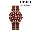 【ラドー 公式】 腕時計 RADO Captain Cook Automatic Bronze キャプテン クック オートマティック ブロンズ 自動巻 42mm レッド 文字盤 ブロンズ ケース ナトー ストラップ 300m防水メンズ腕時計 高級時計 機械式 ヴィンテージ調 ダイバーズ スポーティ 30代 40代