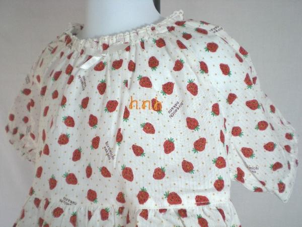 【送料無料】ナカノ　ヒロミチイチゴのプリントがとても可愛い♪子供パジャマ半袖100/120cmhiromichi nakano