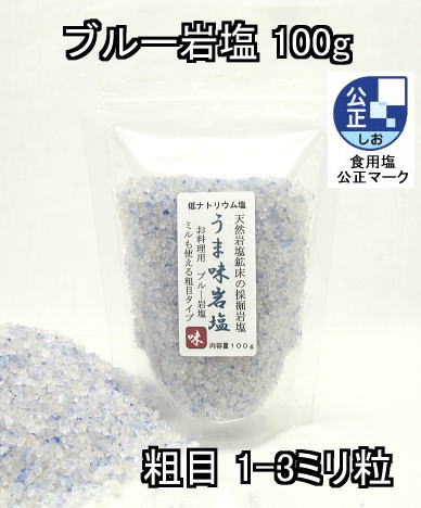 ブルー岩塩（食塩）粗目タイプ　100g ブルーソルト 食用塩公正マーク付