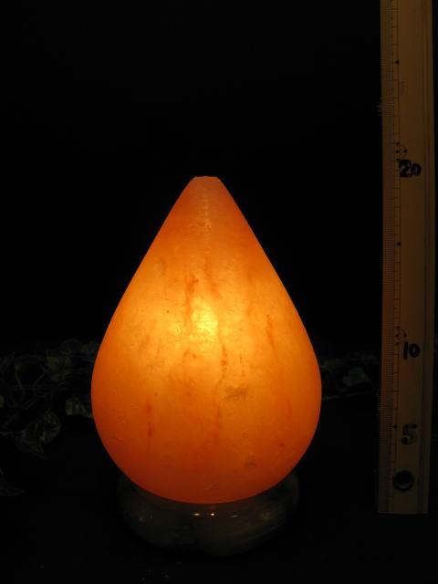 岩塩ランプ【ソルトランプ】　炎（情熱）　201　（ヒマラヤ岩塩仕様　台座：天然石オニキス）
