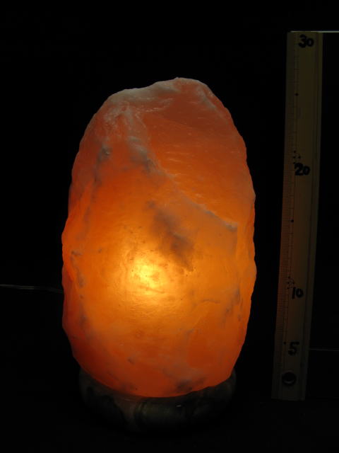 岩塩ランプ【ソルトランプ】HM　3004　（ヒマラヤ岩塩仕様　台座：天然石オニキス）