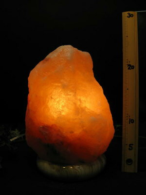 岩塩ランプ【ソルトランプ】HM　3017　（ヒマラヤ岩塩仕様　台座：天然石オニキス）