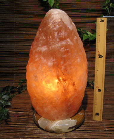 ポーランド産岩塩ランプ【ソルトランプ】　XL　601　（アルプス岩塩仕様　台座：天然石オニキス）