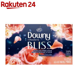 ダウニー <strong>柔軟剤シート</strong> インフュージョン BLISS スパークリングアンバー＆ローズ(105枚入)【ダウニー(Downy)】[柔軟剤]