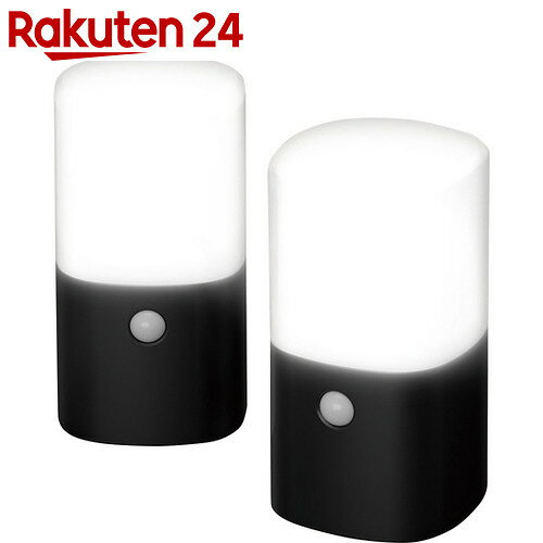 アイリスオーヤマ 乾電池式LEDガーデンセンサーライト 角型 ブラック 2個セット ZSL-MN1K...:rakuten24:10445120