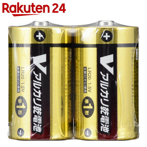 OHM Vアルカリ電池単1形 2本パック LR20/S2P/V【楽天24】[オーム電機 ア…...:rakuten24:10505711