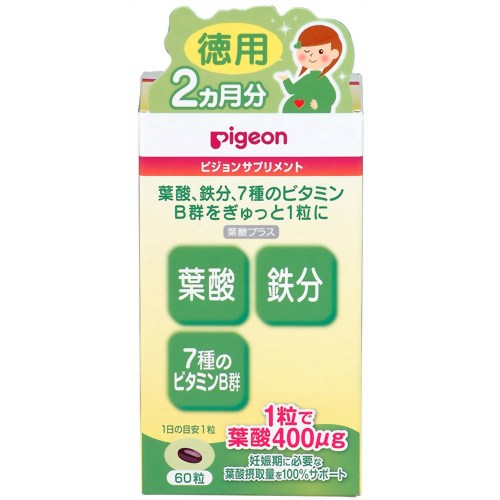 ピジョンサプリメント 葉酸プラス 60粒【販売：ケ ン コ ー コ ム】【税込3900円以上で送料無料】【楽ギフ_包装選択】【HLS_DU】【あす楽対応】ピジョンサプリメント 葉酸プラス 60粒 / ピジョン サプリメント / 送料240円、3900円以上なら送料無料