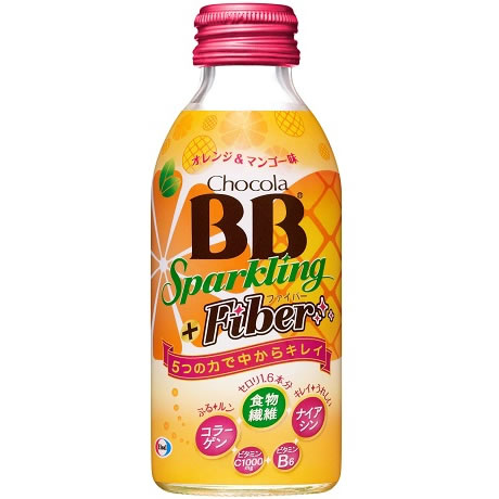 エーザイ　チョコラBBスパークリング　＋ファイバー（オレンジ&マンゴー味）　140ml×24　ケース売りメーカー希望小売価格3,856円(税込)のところ、74％OFF!