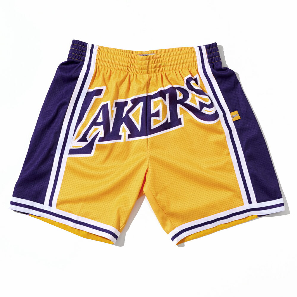 【楽天別注】 ミッチェル&ネス NBA ロサンゼルス・レイカーズ Blown Out ビッグロゴ スウィングマン ショートパンツ（ハーフパンツ） / Mitchell & Ness Los Angeles Lakers Blown Out Big Face Fashion Shorts