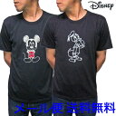 【メール便送料無料】メンズ ファション トップス 半袖 ディズニー シシュウ入り Tシャツ 人気 キャラクター ブランド オシャレ 紳士(男性)用 紳士服 カジュアル M L LL 無地 クルーネック ミッキー ドナルド ブラック 黒 ホワイト 白 tシャツ