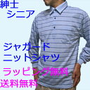 メンズ シニア トップス 長袖 ポロシャツ 格子柄 ニットシャツ 高級ジャガード ジャガード 男性 夏用 夏服 薄手 清涼感 高級 【送料無料】 誕生日 父の日 記念日【ラッピング無料】シニア 60代 70代 80代 ギフト プレゼント(おしゃれ おじいちゃん 服)