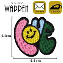 スマイル ワッペン 刺繍ワッペン アイロン接着 縦4.4cm×横4.4cm LOVE ニコちゃん ハン