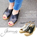 小さいサイズ取り扱い!【gaimo】ガイモ #BEGO バックストラップ付きクロスベルトサンダル/エスパドリーユ/サンダル/ジュート/本革/スペイン発ハンドメイドブランドコンフォートサンダル/レディース靴//6cmヒール/ミュール/ブラック/メタリックシルバー