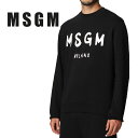 ショッピング即納 【MSGM】エムエスジーエム 2000MM513 ロゴ クルーネック スウェット トレーナー ペイント メンズ ブラック BLACK