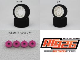 KN企画/KN-NT0102PI/【RC926】E-SPEED 1/10バギー用スポンジタイヤ F/Rセット ホイルハブ付