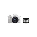 CANON ミラーレス一眼カメラ 「EOS Kiss m」 ダブルレンズキット (ホワイト) EOSKISSmWH-WLK(代引不可)【ポイント10倍】【送料無料】
