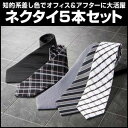 洗えるネクタイ5本セット ネクタイ セット モノトーン (代引き不可)【ポイント10倍】