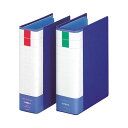 (まとめ) ライオン事務器 パイプ式ファイル(環境)両開き B5タテ 600枚収容 60mmとじ 背幅81mm ブルー No.765RK 1冊 【×10セット】