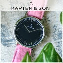 キャプテン&サン KAPTEN&SON 36mm ブラック/ピンクキャンバス レディース 腕時計 時計 SV-KS36BKPC