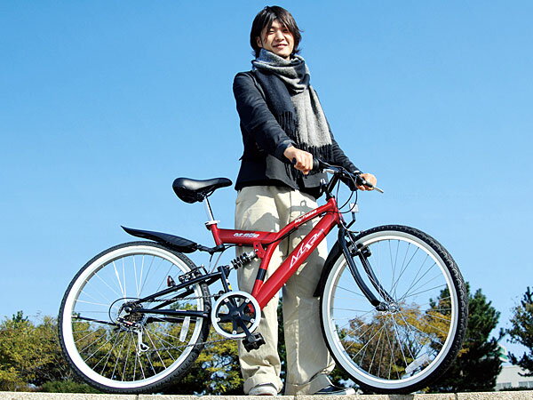 マイパラス 自転車/クロスバイク 26インチ 6段変速 リアサス M-650 レッド【送料無料】【Aug08P3】