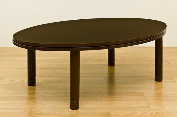 こたつ テーブル 家具 ダイニング 継脚式モダンコタツ 楕円 120幅 ブラウン/ナチュラル【送料無料】(代引き不可)
